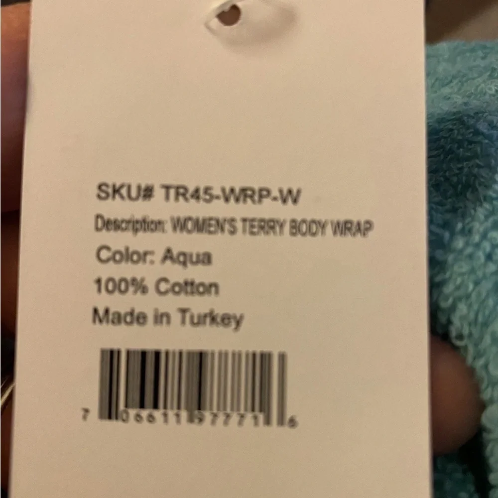 Woman’s Linum Home Textiles Turkish Cotton Aqua Terry Body Wrap NWT!!